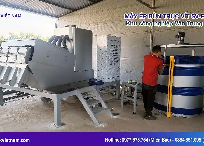 โครงการเครื่องรีดตะกอนแบบสกรู – นิคมอุตสาหกรรมฟูจิ เวินจุง (Fuji Van Trung)